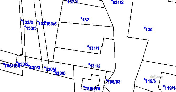 Parcela st. 131/1 v KÚ Sedlec u Kutné Hory, Katastrální mapa