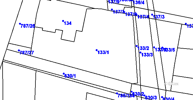 Parcela st. 133/1 v KÚ Sedlec u Kutné Hory, Katastrální mapa