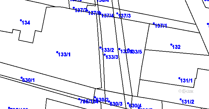 Parcela st. 133/3 v KÚ Sedlec u Kutné Hory, Katastrální mapa