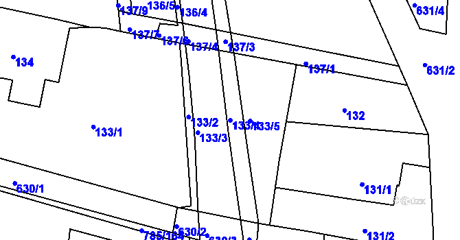 Parcela st. 133/4 v KÚ Sedlec u Kutné Hory, Katastrální mapa