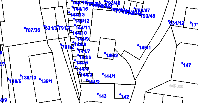 Parcela st. 145 v KÚ Sedlec u Kutné Hory, Katastrální mapa