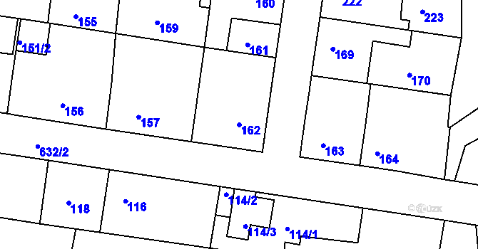 Parcela st. 162 v KÚ Sedlec u Kutné Hory, Katastrální mapa