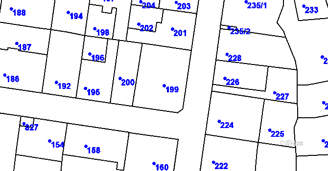 Parcela st. 199 v KÚ Sedlec u Kutné Hory, Katastrální mapa