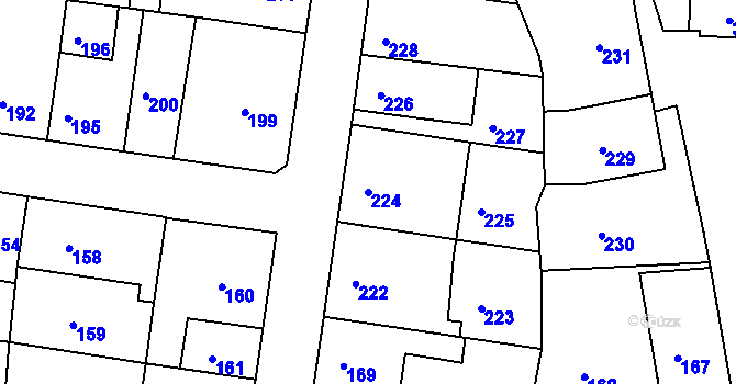 Parcela st. 224 v KÚ Sedlec u Kutné Hory, Katastrální mapa