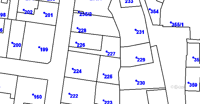 Parcela st. 227 v KÚ Sedlec u Kutné Hory, Katastrální mapa