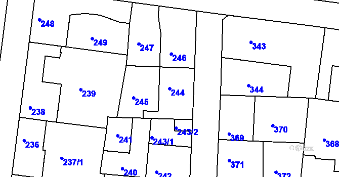 Parcela st. 244 v KÚ Sedlec u Kutné Hory, Katastrální mapa