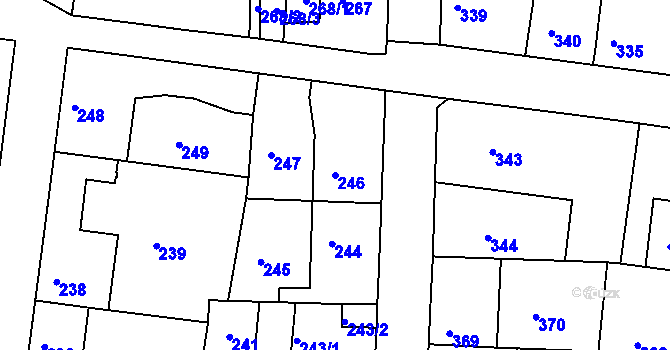 Parcela st. 246 v KÚ Sedlec u Kutné Hory, Katastrální mapa