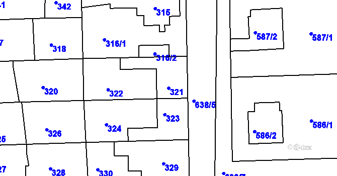 Parcela st. 321 v KÚ Sedlec u Kutné Hory, Katastrální mapa