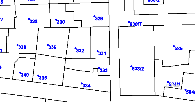 Parcela st. 331 v KÚ Sedlec u Kutné Hory, Katastrální mapa