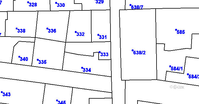 Parcela st. 333 v KÚ Sedlec u Kutné Hory, Katastrální mapa