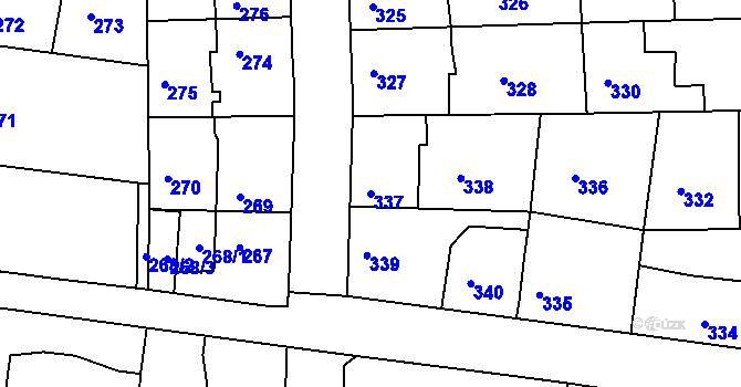 Parcela st. 337 v KÚ Sedlec u Kutné Hory, Katastrální mapa