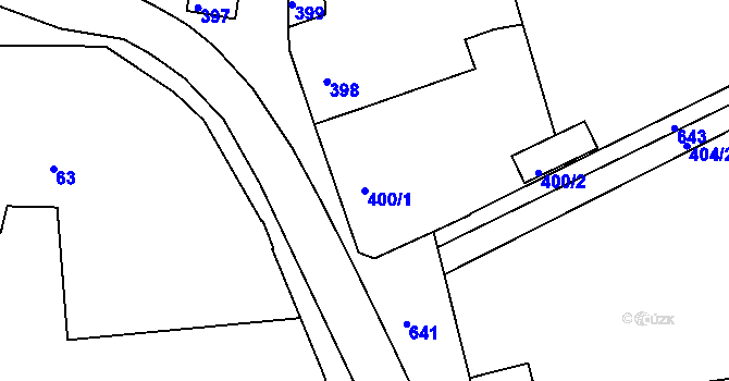 Parcela st. 400/1 v KÚ Sedlec u Kutné Hory, Katastrální mapa
