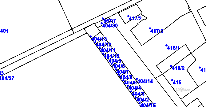 Parcela st. 404/10 v KÚ Sedlec u Kutné Hory, Katastrální mapa