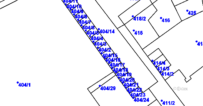 Parcela st. 404/15 v KÚ Sedlec u Kutné Hory, Katastrální mapa