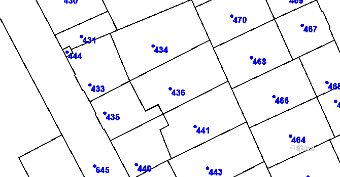 Parcela st. 436 v KÚ Sedlec u Kutné Hory, Katastrální mapa