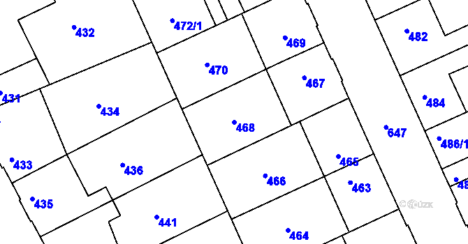 Parcela st. 468 v KÚ Sedlec u Kutné Hory, Katastrální mapa