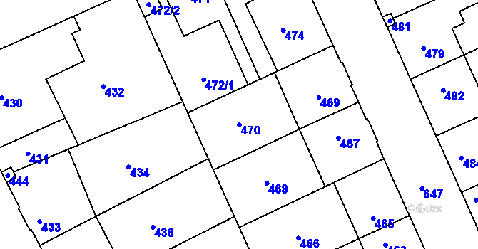 Parcela st. 470 v KÚ Sedlec u Kutné Hory, Katastrální mapa
