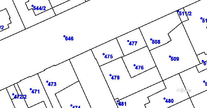 Parcela st. 475 v KÚ Sedlec u Kutné Hory, Katastrální mapa