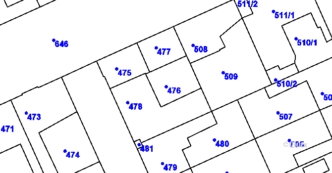 Parcela st. 476 v KÚ Sedlec u Kutné Hory, Katastrální mapa
