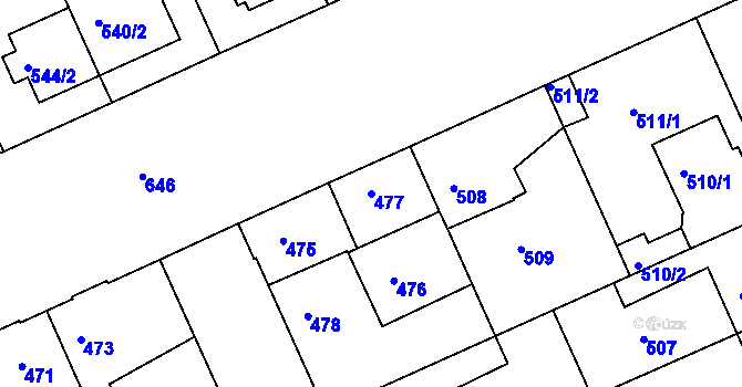 Parcela st. 477 v KÚ Sedlec u Kutné Hory, Katastrální mapa