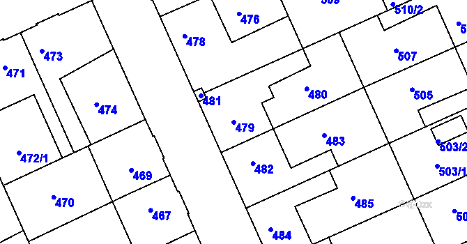 Parcela st. 479 v KÚ Sedlec u Kutné Hory, Katastrální mapa