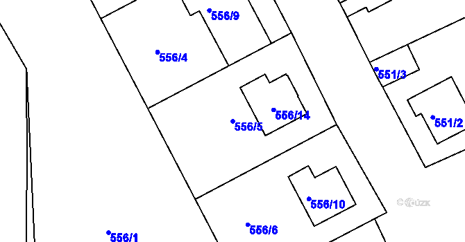 Parcela st. 556/5 v KÚ Sedlec u Kutné Hory, Katastrální mapa