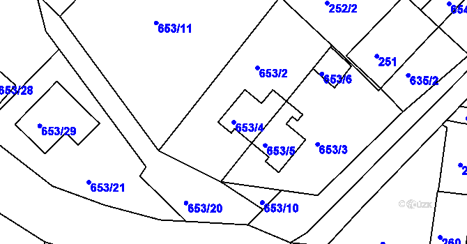 Parcela st. 653/4 v KÚ Sedlec u Kutné Hory, Katastrální mapa