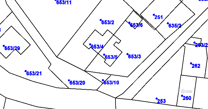 Parcela st. 653/5 v KÚ Sedlec u Kutné Hory, Katastrální mapa