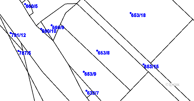 Parcela st. 653/8 v KÚ Sedlec u Kutné Hory, Katastrální mapa