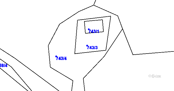 Parcela st. 743/3 v KÚ Sedlec u Kutné Hory, Katastrální mapa