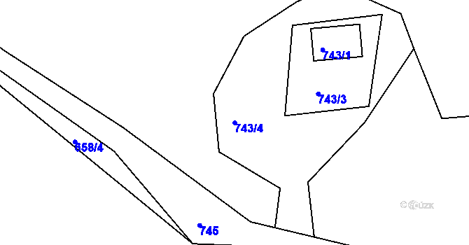 Parcela st. 743/4 v KÚ Sedlec u Kutné Hory, Katastrální mapa