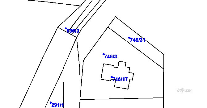 Parcela st. 746/3 v KÚ Sedlec u Kutné Hory, Katastrální mapa