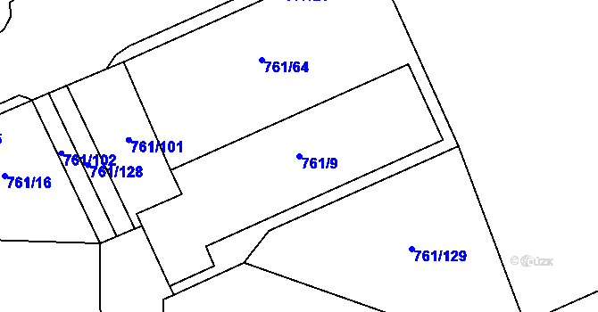 Parcela st. 761/9 v KÚ Sedlec u Kutné Hory, Katastrální mapa