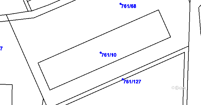 Parcela st. 761/10 v KÚ Sedlec u Kutné Hory, Katastrální mapa