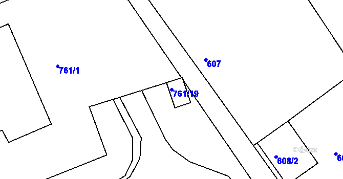 Parcela st. 761/19 v KÚ Sedlec u Kutné Hory, Katastrální mapa