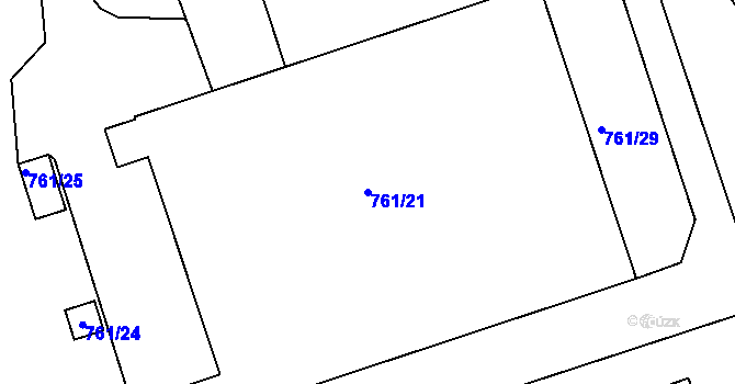 Parcela st. 761/21 v KÚ Sedlec u Kutné Hory, Katastrální mapa