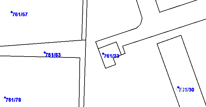 Parcela st. 761/23 v KÚ Sedlec u Kutné Hory, Katastrální mapa