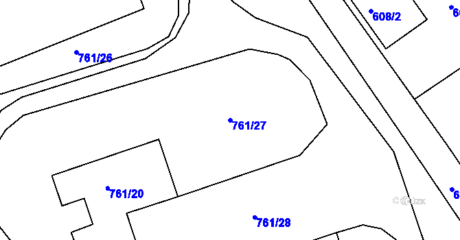 Parcela st. 761/27 v KÚ Sedlec u Kutné Hory, Katastrální mapa