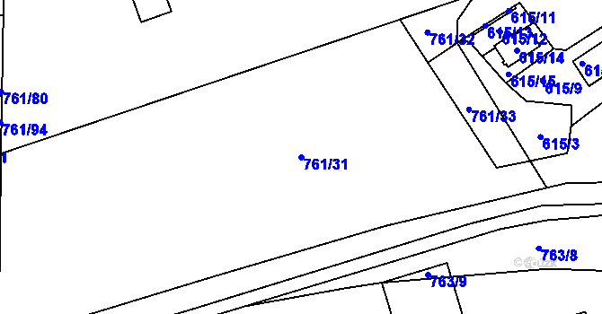 Parcela st. 761/31 v KÚ Sedlec u Kutné Hory, Katastrální mapa
