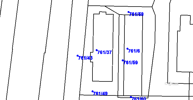 Parcela st. 761/37 v KÚ Sedlec u Kutné Hory, Katastrální mapa