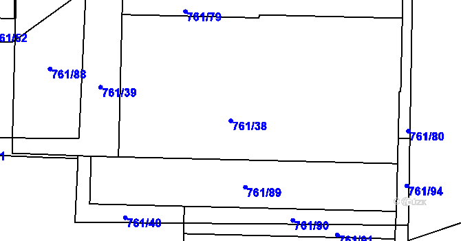 Parcela st. 761/38 v KÚ Sedlec u Kutné Hory, Katastrální mapa