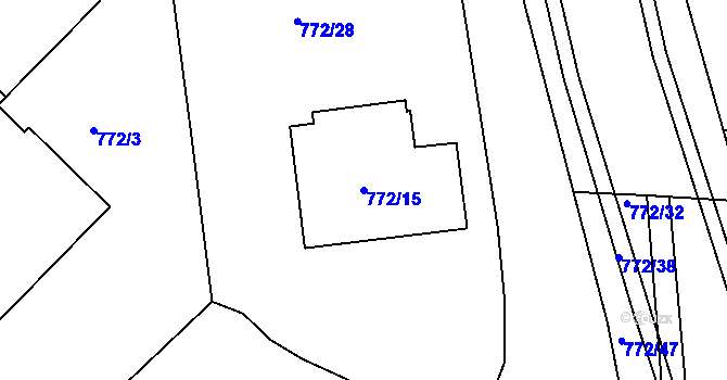 Parcela st. 772/15 v KÚ Sedlec u Kutné Hory, Katastrální mapa