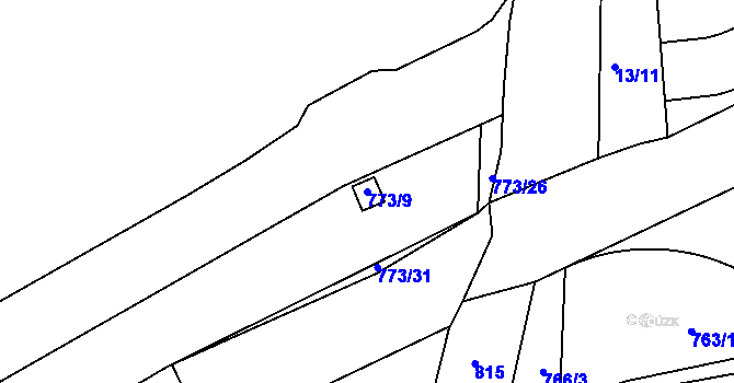 Parcela st. 773/9 v KÚ Sedlec u Kutné Hory, Katastrální mapa
