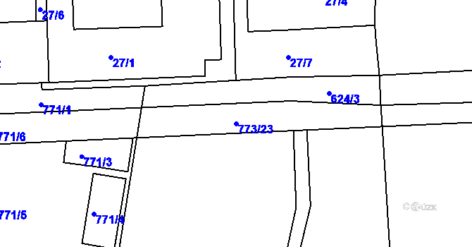 Parcela st. 773/23 v KÚ Sedlec u Kutné Hory, Katastrální mapa