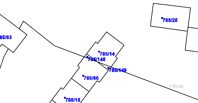 Parcela st. 785/14 v KÚ Sedlec u Kutné Hory, Katastrální mapa