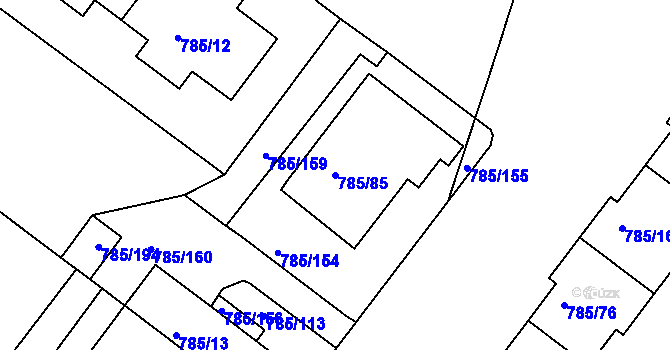 Parcela st. 785/85 v KÚ Sedlec u Kutné Hory, Katastrální mapa