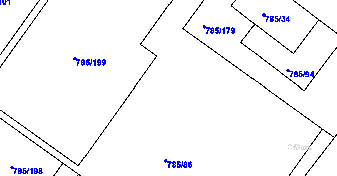 Parcela st. 785/100 v KÚ Sedlec u Kutné Hory, Katastrální mapa