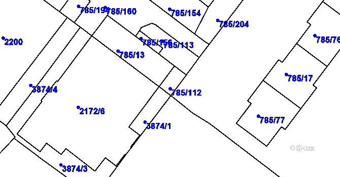Parcela st. 785/112 v KÚ Sedlec u Kutné Hory, Katastrální mapa