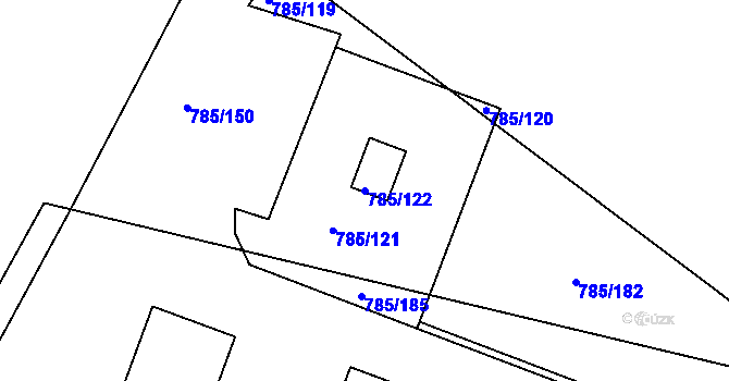Parcela st. 785/122 v KÚ Sedlec u Kutné Hory, Katastrální mapa