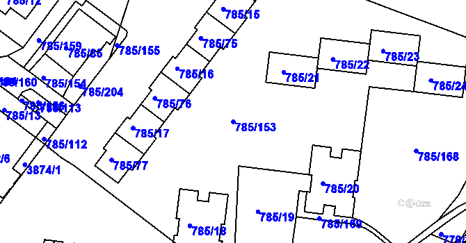 Parcela st. 785/153 v KÚ Sedlec u Kutné Hory, Katastrální mapa